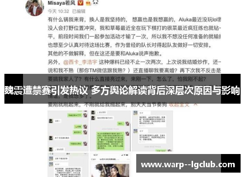 魏震遭禁赛引发热议 多方舆论解读背后深层次原因与影响